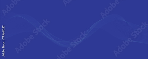 Abstract vector background with blue wavy lines. Blue wave background. Blue lines vector illustration. Curved wave. Abstract wave element for design. © VectorStockStuff