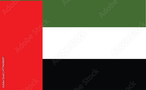 UAE flag , National flag pf UAE . vector. illustration
