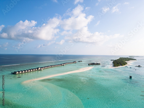 Luxury resort near the Dhigurah island in the Maldives in the south Ari Atoll photo