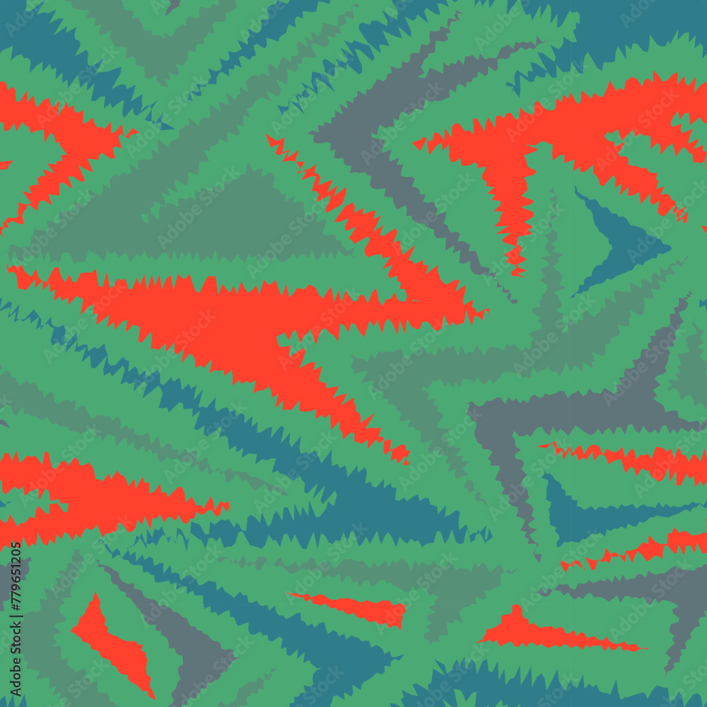 Vibrant mix of green and orange in a jagged seamless pattern Vibrant mix of green and orange in a jagged seamless pattern