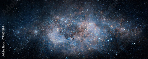 Space scene with stars in the galaxy. Panorama. Universe filled with stars, nebula and galaxy,. Elements of this image furnished by NASA © Tryfonov