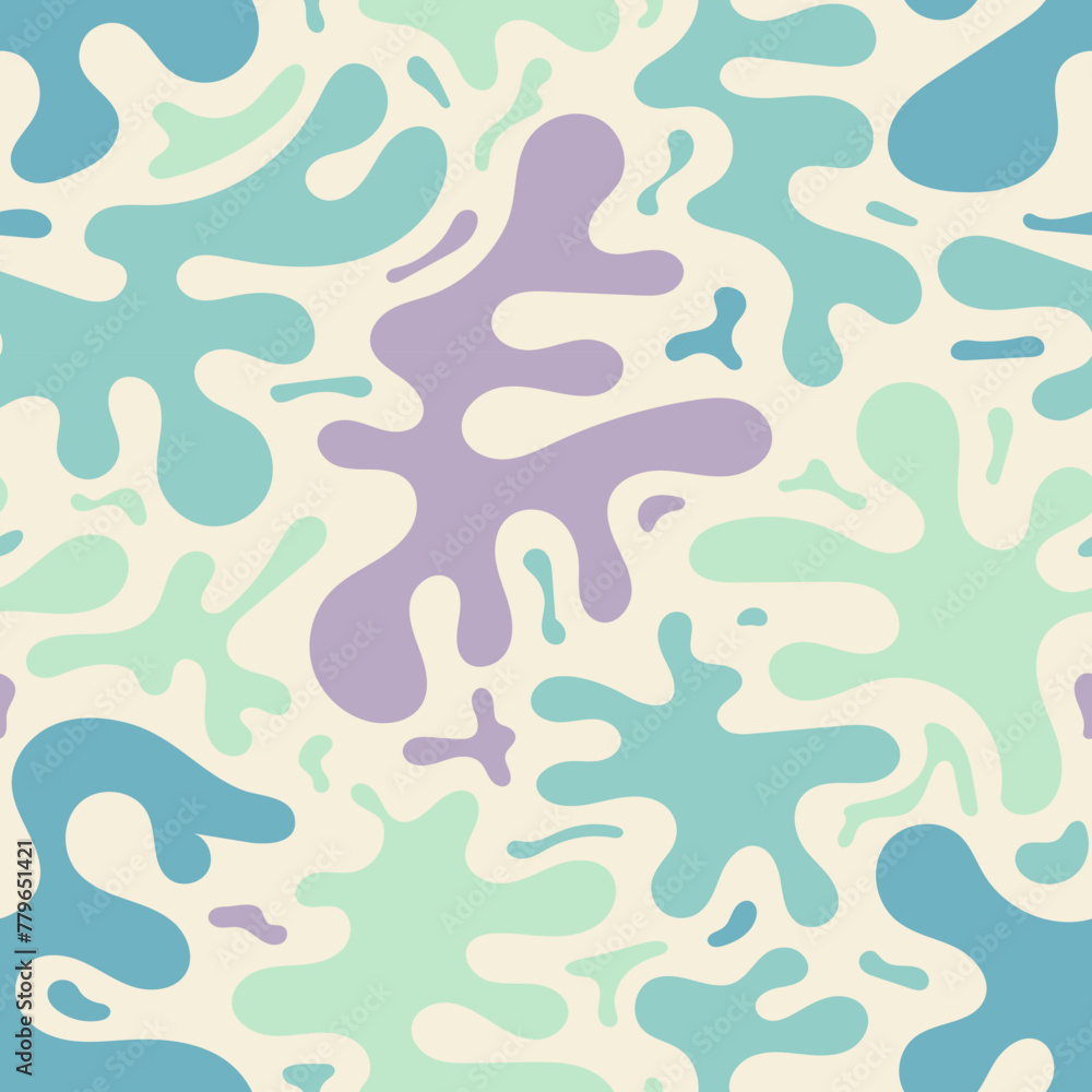 Seamless pattern with dynamic liquid abstract elements