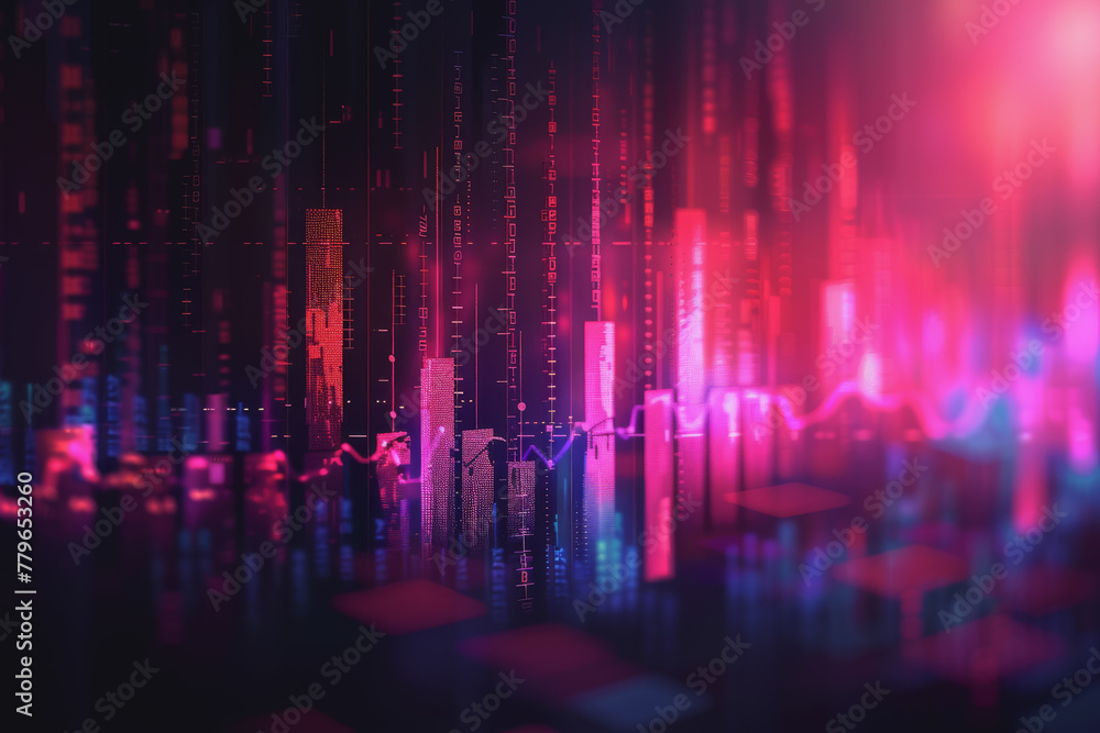 Stock market chart lines and financial graphs on technology abstract background.. Stock market chart lines and financial graphs on technology abstract background..