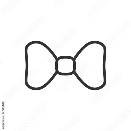 Bow tie, linear icon. Line with editable stroke