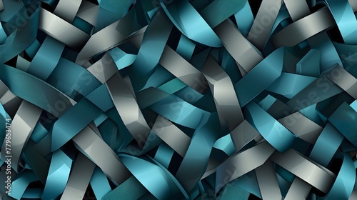 Interlocking Geometry: Abstract Background with Blue and Grey Geometric Pattern hand edited generative AI