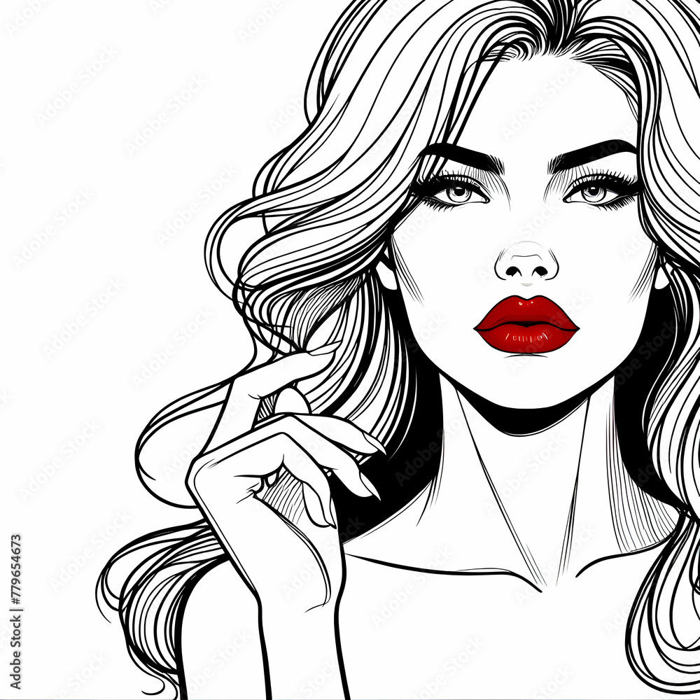 Red-Lipped Determined Lady Silhouette Red-Lipped Determined Lady Silhouette