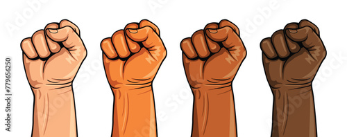 raised fist set