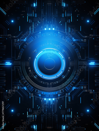 Blue Tech Backgrounds with Halos and Lines