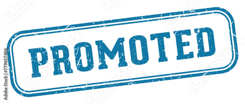 promoted stamp. promoted rectangular stamp on white background