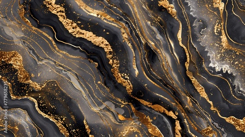 Luxurious gold and mineral-inspired design, showcasing a captivating seamless pattern.