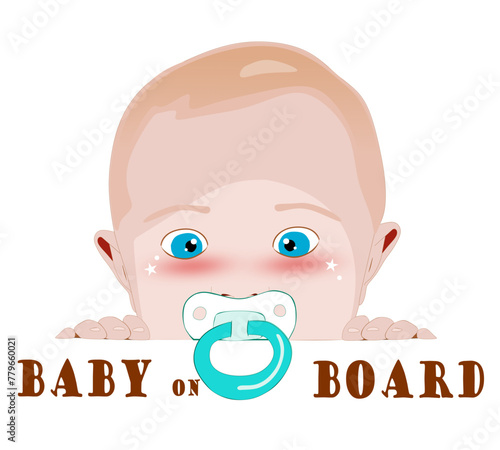 Beautiful icon to indicate baby on board in a vehicle