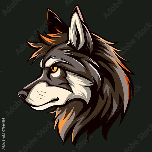 Wolf illustration Logo