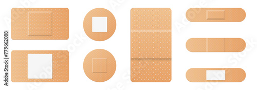 Medical adhesive tape set. Atibacterial plaster strips.