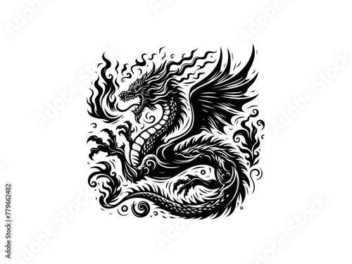 Majestic Myth: Dragon Vector Clipart for Legendary Design