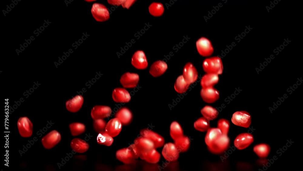 Super slow motion grains pomegranate . High quality FullHD footage Super slow motion grains pomegranate . High quality FullHD footage