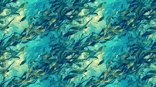 Kelp forest  underwater greens  soft and flowing