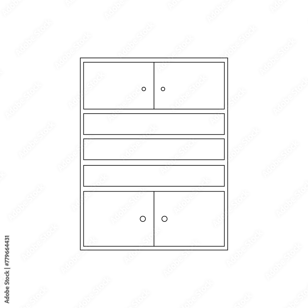 open cabinet with closed upper and lower shelves open cabinet with closed upper and lower shelves