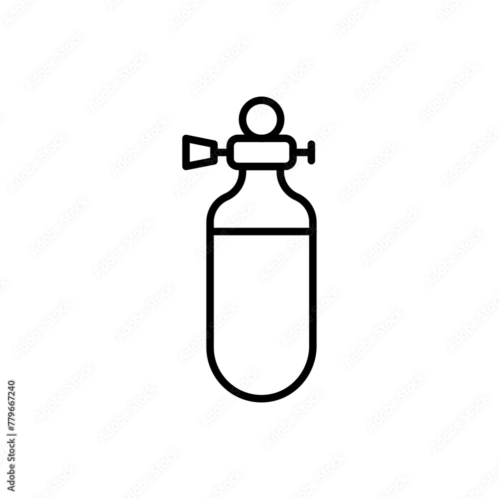 Oxygen tank outline icons, minimalist vector illustration ,simple transparent graphic element .Isolated on white background Oxygen tank outline icons, minimalist vector illustration ,simple transparent graphic element .Isolated on white background