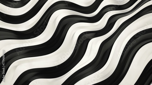 Chic retro pattern wallpaper The combination of black and white and flowing lines creates a dynamic and eye-catching pattern. which stimulates feelings of nostalgia for the lively beauty of that era.