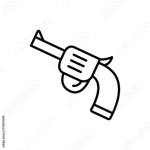 Revolver outline icons, minimalist vector illustration ,simple transparent graphic element .Isolated on white background
