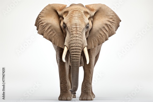 Big elephant isolated on white background.