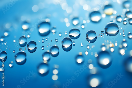 Blue water drops background