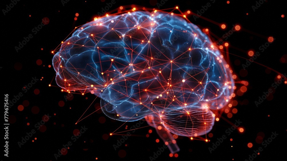 An illustration of the human brain using a neural network An illustration of the human brain using a neural network