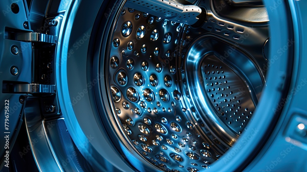Closeup view of the inside of washing machine. Suitable for illustrating appliance maintenance Closeup view of the inside of washing machine. Suitable for illustrating appliance maintenance
