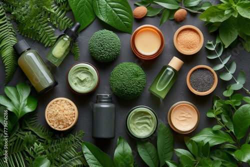 Assorted cosmetics arranged on a table