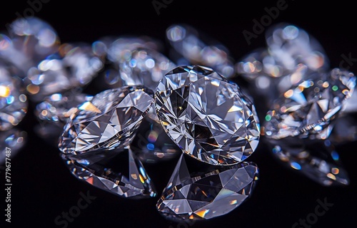 diamond pile with a dark background  representing wealth