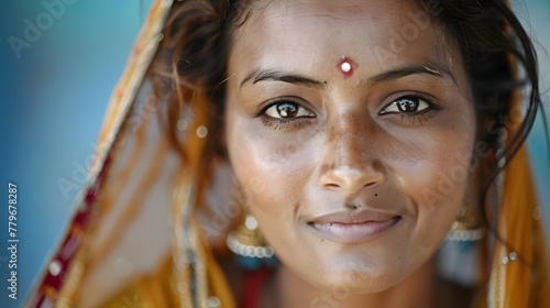 伝統的な衣装を着たインドの女性