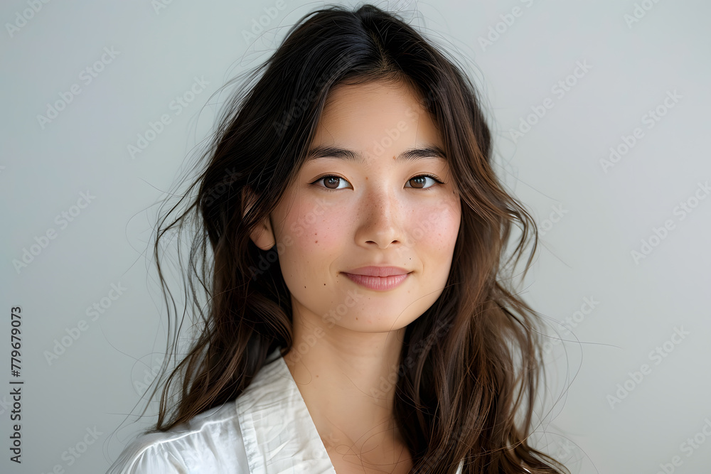 Photo portrait of a beautiful Japanese young woman, isolated on white background Photo portrait of a beautiful Japanese young woman, isolated on white background
