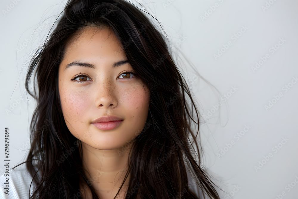 Photo portrait of a beautiful Japanese young woman, isolated on white background Photo portrait of a beautiful Japanese young woman, isolated on white background