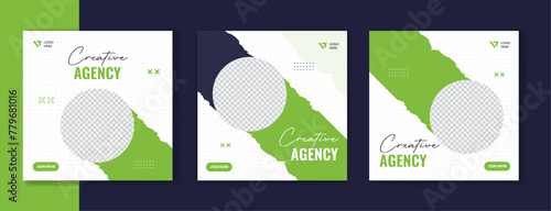 Round shape cooperate social media post design, digital marketing square layout  