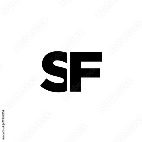 Letter S and F, SF logo design template. Minimal monogram initial based logotype.