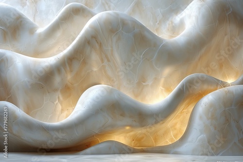 Smooth wavy landscape rendered to imitate the delicacy and elegance of cream-colored marble
