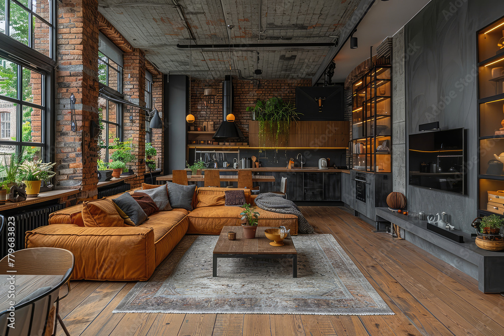 Curated visual reference: Modern Interior Design Loft Apartment In An Old Factory Building Photo Inspiration