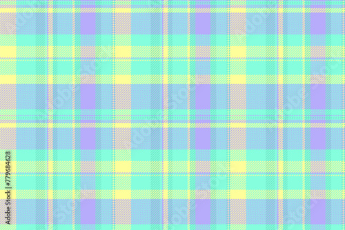 Seamless plaid textile of background check tartan with a fabric texture vector pattern.