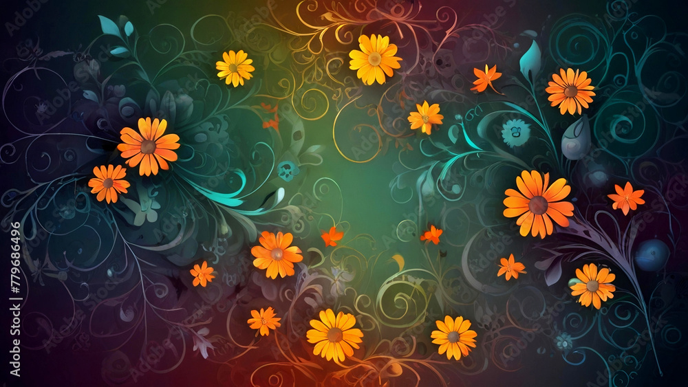 Obraz premium floral background with flowers