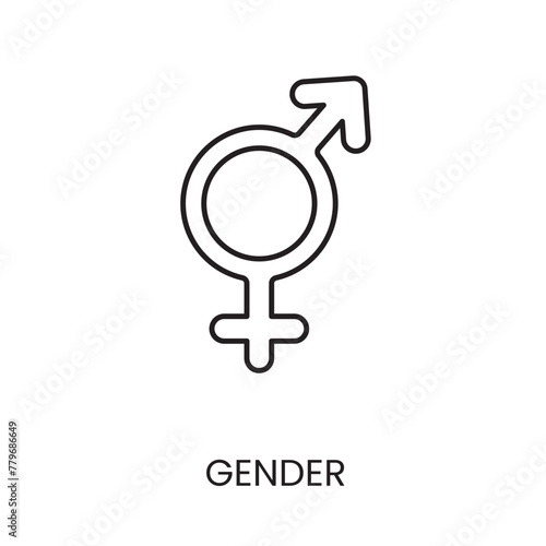 Gender male and female line icon in vector with editable stroke