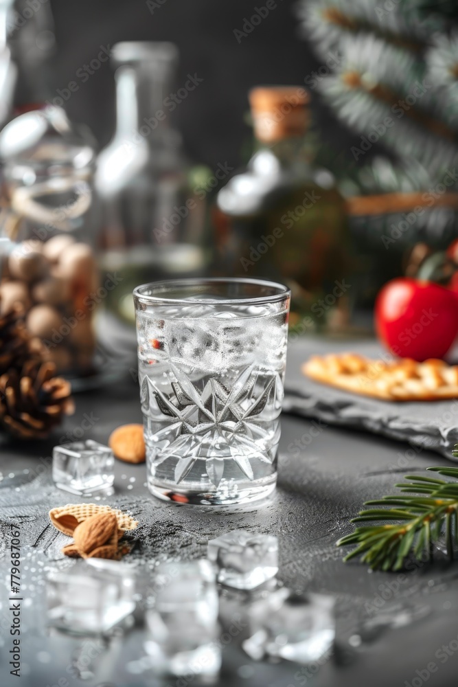 Russian vodka with snacks Generative AI