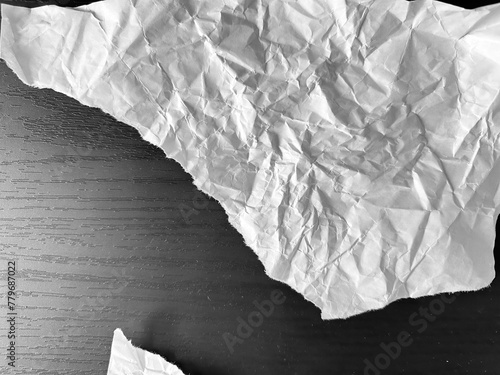 Fototapeta Naklejka Na Ścianę i Meble -  Cut paper, crumpled paper background, black and white, design resources