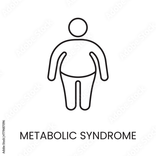 Metabolic syndrome line icon in vector with editable stroke