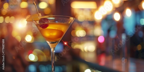 Martini glass on a blurred background Generative AI