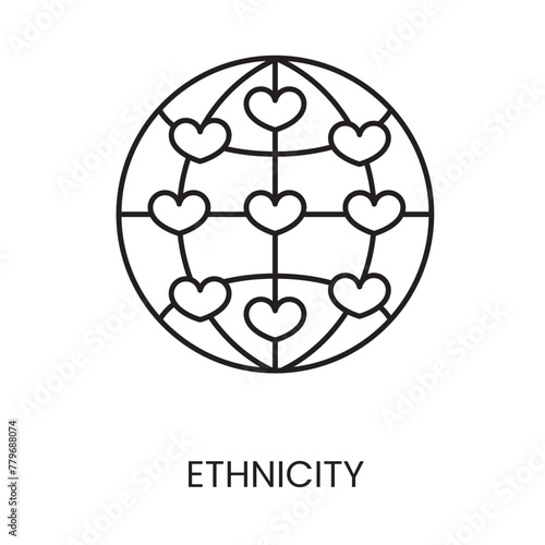 Ethnicity line icon in vector with editable stroke