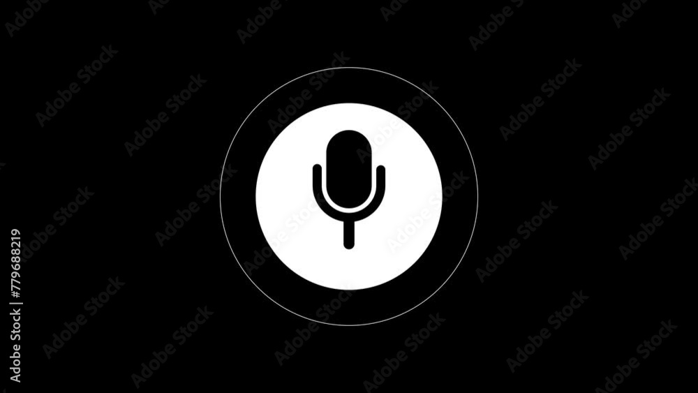microphone for podcast or broadcast animation video, voice record icon motion graphic design microphone for podcast or broadcast animation video, voice record icon motion graphic design