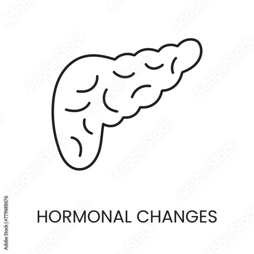 Hormonal changes line icon in vector with editable stroke.