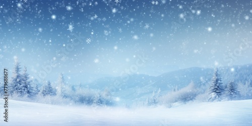 winter background snowfall Generative AI © Valentine