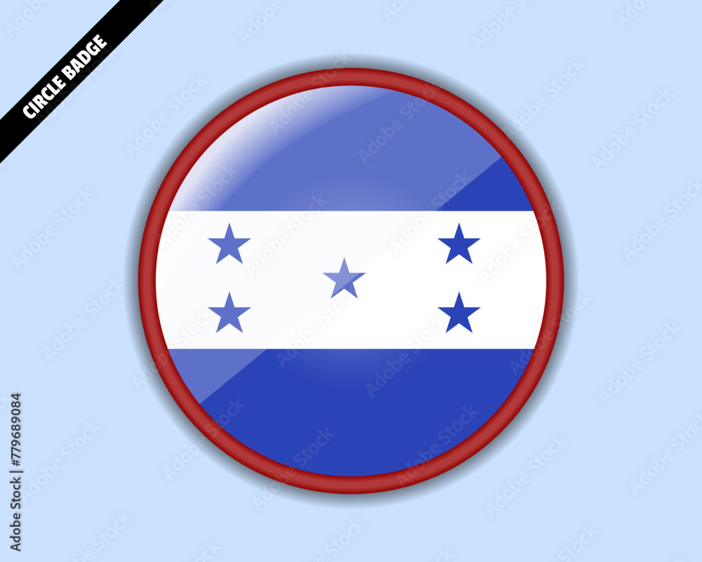 Honduras flag circle badge, vector design, rounded sign with reflection Honduras flag circle badge, vector design, rounded sign with reflection
