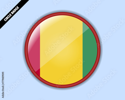 Free Download Guinea flag circle badge, vector design, rounded sign with reflection - GFXLoad